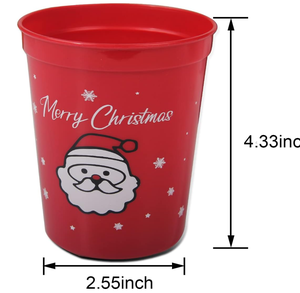 Vasos de plástico navideños rojos certificados BSCI, tazas de café, tazas de recuerdo con asas para beber al aire libre y frascos de almacenamiento de regalos - Product Image 4
