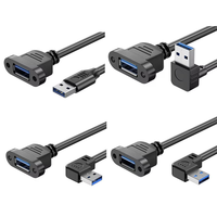 Câble d'extension USB 3.0 mâle vers femelle à montage sur panneau, angle droit 90 degrés (haut, bas, gauche, droite), adaptateur OTG 5 Gbit/s