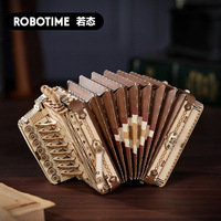 Müzik Aletleri Dönme Dolap Ahşap 3D Yapboz DIY Model Kiti Yetişkinler için STEM Oyuncak
