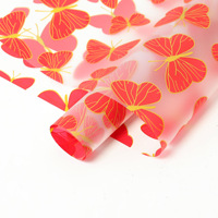 Papier d'emballage pour fleurs Aierflorist, papier transparent imperméable à l'eau avec motif de papillon doré, néon, 56x56cm, 20 feuilles, style Dream Girl