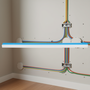 Canalina per cavi autoadesiva in PVC 0,4 x 0,4 pollici, 98,4 piedi, per condotti di cablaggio, bianca rigida - Product Image 2