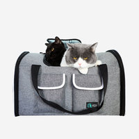 Sac de transport respirant pour animaux de compagnie, grande capacité, pliable, sac de voyage extérieur, sac de transport souple portable pour chats et chiens