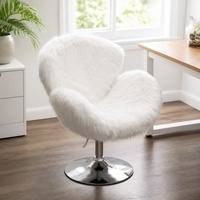 Fauteuil Canapé Swan Moderne, Siège Rembourré en Velours avec Dossier, Pivotant, Hauteur Réglable, Pieds en Métal, pour Salle à Manger, Chambre, Bureau à Domicile, Salon