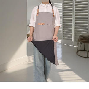 Ins style <span class=keywords><strong>japonais</strong></span> simple <span class=keywords><strong>lin</strong></span> coton <span class=keywords><strong>lin</strong></span> double couche <span class=keywords><strong>tablier</strong></span> artistique jardinage poterie cuisson vêtements de travail pour hommes et femmes - Product Image 6