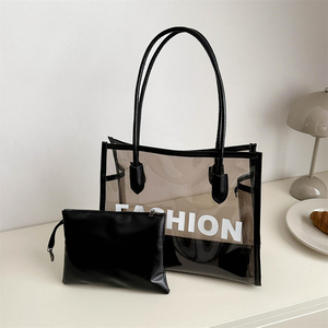 Collection d'été, sac fourre-tout transparent en PVC personnalisé avec logo, vente en gros, petit sac de plage, de voyage et de shopping, cadeau pour femmes - Product Image 4