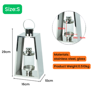 Lanterna Portacandele Geometrica Trapezoidale in Acciaio Inox Placcato Oro PVD, Design Moderno e Lussuoso, Vendita all'Ingrosso - Product Image 2