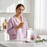 Poudre de probiotiques aromatisée au café glacé entièrement naturelle OEM/ODM, complément alimentaire pour soutenir la santé intestinale