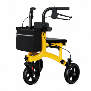 <span class=keywords><strong>Deambulatore</strong></span> Rollator per Anziani <span class=keywords><strong>con</strong></span> Sedile Imbottito, <span class=keywords><strong>Freno</strong></span> <span class=keywords><strong>di</strong></span> <span class=keywords><strong>Stazionamento</strong></span> e Cestino Anteriore, Telaio Pieghevole per Uso Domestico e Esterno - Product Image 2