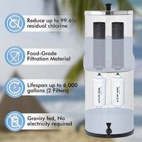 Prix Usine Purificateur d'Eau Potable en Acier Inoxydable pour Camping Extérieur et Comptoir Domestique, Filtre à Eau à Gravité au Charbon Actif