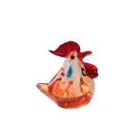 Figurine de coq en verre soufflé à la main style Murano, sculpture animale décorative colorée, ornement de bureau, cadeau