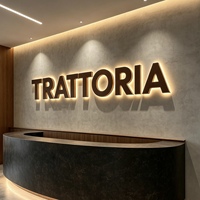 Papan Tanda LED Desain Kustom, Indoor Metal LED Backlit, Logo Outdoor, Papan Tanda Dinding, Huruf Saluran Bisnis, Papan Tanda Toko, Papan Tanda Depan Toko