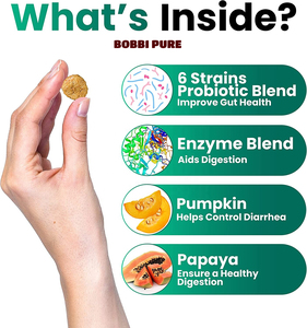 कुत्ते प्रोबायोटिक्स Chews पाचन एंजाइमों Prebiotics कुत्तों के लिए प्रोबायोटिक्स एलर्जी राहत कुत्ते मल्टीविटामिन Chewable Glucosamine के साथ - Product Image 3