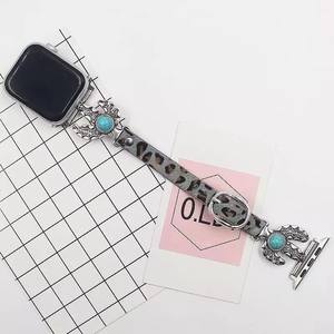 Bracelets de montre occidentaux personnalisés <span class=keywords><strong>bracelet</strong></span> à breloques femmes cheval <span class=keywords><strong>fantaisie</strong></span> imprimé léopard <span class=keywords><strong>bracelet</strong></span> de montre de remplacement pour <span class=keywords><strong>Apple</strong></span> 41 45mm - Product Image 6