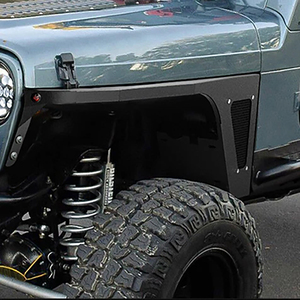 Ensemble de 4 élargisseurs d'ailes en acier pour <span class=keywords><strong>Jeep</strong></span> <span class=keywords><strong>Wrangler</strong></span> <span class=keywords><strong>TJ</strong></span> 1997-2006, noir texturé, haute clarté au sol pour pneus larges, T011 - Product Image 5