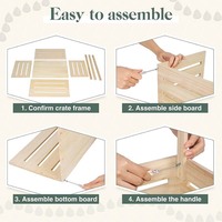 Panier cadeau en bois fait à la main pour bébé avec poignée pour rangement de grossesse pour nouveaux parents