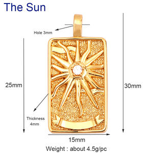<span class=keywords><strong>Tarot</strong></span> Cards Charm Pendant ,2021 New 18K Real Gold Plated DIY Jewelry Accessories para pulseras Collares Making M06 - Product Image 5