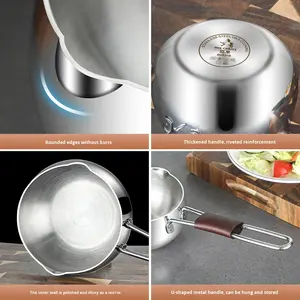 Mini Olla Calentadora de Leche y Mantequilla de Acero Inoxidable 316 con Asa y Boquilla para Verter, Apta para Inducción, para Calentar Café y Chocolate - Product Image 2