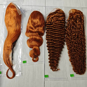 Letsfly - Pelucas de Cabello Virgen Natural al por Mayor, con Frente de Encaje 13x4, 200% Densidad, Color Jengibre 350 #   4/350 #   Pelucas de Cabello Brasileño de 18-30 Pulgadas, 100% Cabello Humano - Product Image 1