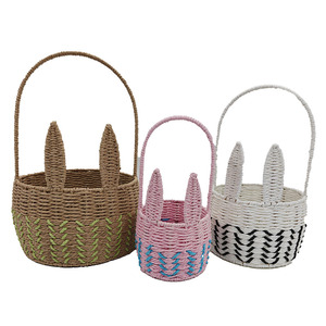 Panier-cadeau en corde de papier tissé à la main en gros pour mariage - Product Image 2