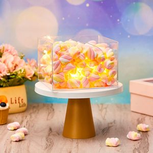 Exhibidor de Pastel Flotante Acrílico Cuadrado de 3 Niveles, Caja de Exhibición Rellenable para Decoración de Centro de Mesa de Boda - Product Image 4