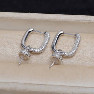 Pendientes de Plata de Ley S925 Wenchi con Cristales, 8-13 Perlas, 2 Accesorios para DIY con 4963 Broches y Bandeja Vacía, Modelo 16000 - Product Image 4