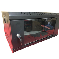 Rak Mini Server 19 inci Data, penutup kedalaman dangkal 530x350mm 4U pemasangan dinding kabinet Kamera CCTV