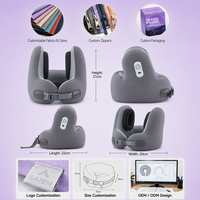 Oreiller de voyage personnalisable avec musique douce, fonctionnel, OEM/ODM, pour le bureau, avec Bluetooth, soutien du cou, soulagement des douleurs cervicales, pour les voyages