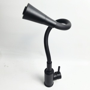 Kitchen Faucet Black Brass Pull Out <b>Spray</b> Deck <b>Mounted</b> Contemporary Design Ceramic Valve Core - Product Image 3
