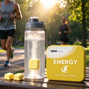 Comprimé effervescent carré énergisant en gros, supplément de boisson sportive vitalité, logo personnalisé OEM - Product Image 3