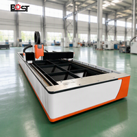 Mesin Pemotong Laser Fiber 3000W NJBOST Harga Diskon, Mesin Pemotong Laser CNC dengan Meja Tukar untuk Pemotongan Plat Logam