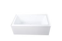 Bañera de Esquina Extraíble COMFY, Ecológica, de Acrílico, para Baños Pequeños, con Reposabrazos, Diseño Moderno y Contemporáneo, con Certificación CUPC