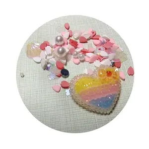 bulk supplier China yiwu crafts glitter heart charms pearls glitters gift wrapping paper