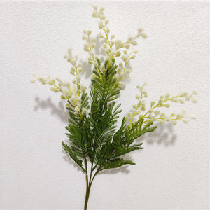 Nouveau design fait à la main fleur d'<span class=keywords><strong>albizia</strong></span> artificielle 3 branches soie mariage décoratif moderne nouvel an chinois retour à l'école - Product Image 3