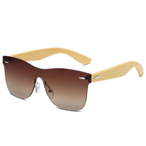 Lunettes de soleil en bois faites à la main, monture en plastique, branches en bambou, logo personnalisé, lunettes carrées pour hommes et femmes - Product Image 5
