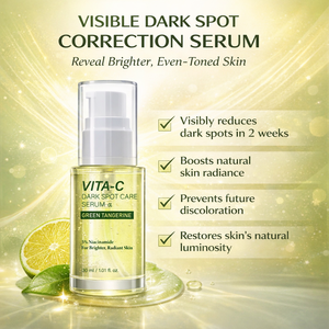 Sérum Vitamine C Mandarine Verte 30ml 5% Niacinamide Éclaircissant Visage pour Correction des Taches Brunes Peau Éclatante Effet Verre Végétalien - Product Image 5
