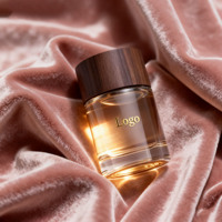 Flacon de parfum en verre cylindrique transparent de 50 ml, vide, rond, fantaisie, avec capuchon en bois personnalisable et sertissage, nouveau modèle