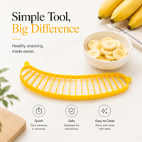 Snelle verzending, handmatige bananen snijder, fruit snijder, uniforme snijder, bananen snijgereedschap, keuken gadget voor ontbijt, salade, dessert