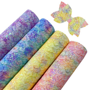 Love <strong>Lace</strong> Spring Tie Dye Style Glitter Leather Customizable Size Suitable For Bow Tie Hair Accessories, Bags, Handbags, Fabrics - Product Image 6