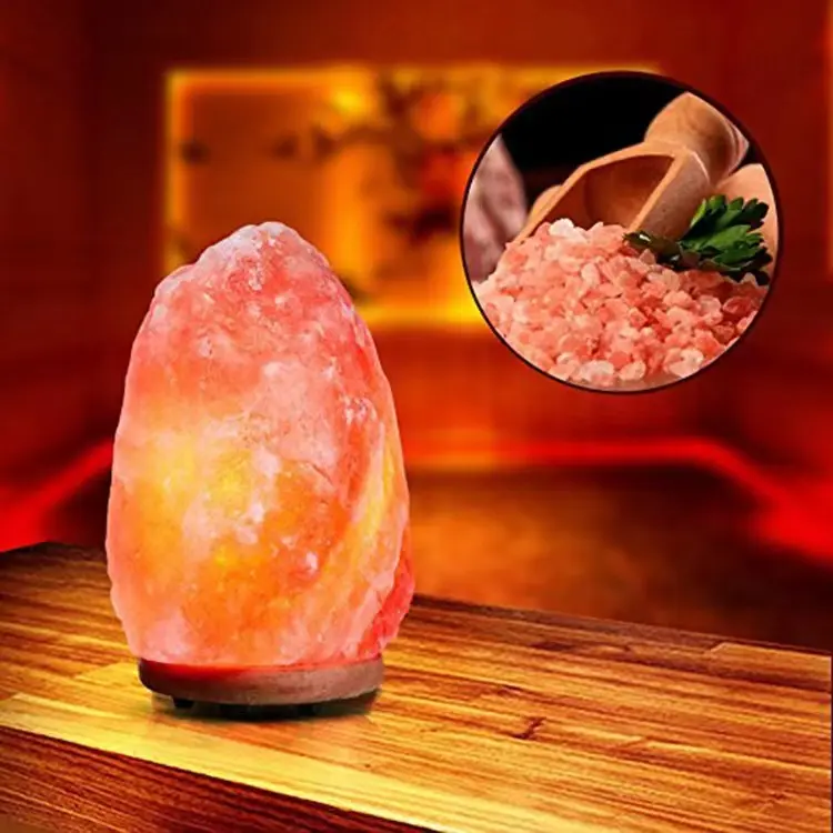 Himalaya-Salz lampe Pakistan Natural Crystal Rock Stone Pink Salz lampe mit Dimmer