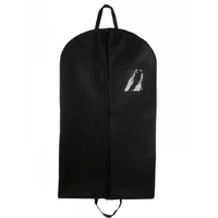 Housse de protection lavable en non-tissé pour costume et manteau avec fenêtre transparente, sac de rangement pour vêtements, sac de garde-robe suspendu avec logo personnalisé