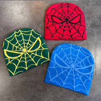 Otoño Invierno Halloween sombrero de punto dibujos animados Spiderman ecológico acrílico cálido personalizado al aire libre protección auditiva dedo del pie de los hombres