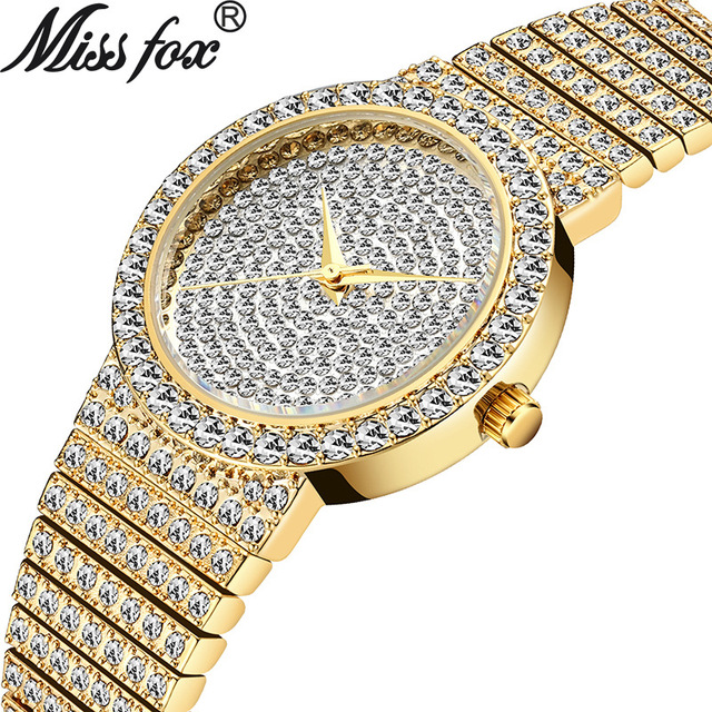 New Hot Selling Women's Watch Gold Diamond Set Waterproof Quartz Watch Manufacturer Direct Sales