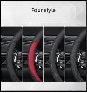 Venta caliente accesorios de coche de cuero de lujo icono personalizable cuatro estaciones resistente al desgaste antideslizante cubierta del <span class=keywords><strong>volante</strong></span> del coche - Product Image 3
