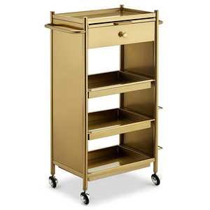 Carrito con Ruedas para Barbería y Salón <span class=keywords><strong>de</strong></span> Belleza, Diseño <span class=keywords><strong>de</strong></span> Lujo, <span class=keywords><strong>Venta</strong></span> Directa <span class=keywords><strong>de</strong></span> Fábrica, Carrito Rodante Multifuncional con Estante <span class=keywords><strong>de</strong></span> Almacenamiento y Vitrina - Product Image 5