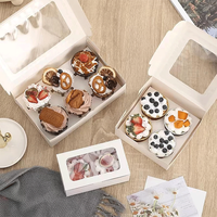 Boîtes à gâteaux miniatures blanches colorées avec fenêtre en carton kraft pour cupcakes, pâtisseries, biscuits, beignets, macarons, stockage, matériaux recyclés