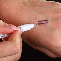 Touchfive — marqueur chirurgical professionnel pour la peau, stylo de tatouage stérile, pochoir avec règle en papier pour les sourcils, les lèvres et la peau