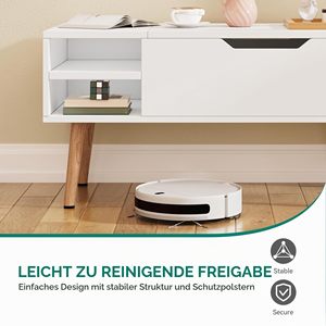 Table basse moderne en métal SENYU avec mécanisme de réglage de la hauteur, plateau coulissant et rangement dissimulé 80x40x61.5cm - Product Image 4