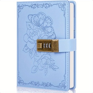 Carnet de notes en cuir à couverture rigide pour femmes et filles avec serrure vintage - Product Image 1