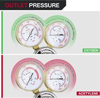 Régulateurs d'oxygène et d'acétylène ARCCAPTAIN compatibles CGA540 CGA510, torche de découpe de type V, poignée en T robuste pour soudage au gaz