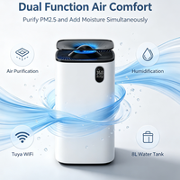 Harga Grosir 2 in 1 Pembersih Udara dan Pelembap Udara HEPA13 PM2.5 Tuya WiFi Pintar untuk Rumah Kamar Tidur Besar